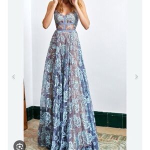 Alexis Blue Lace Maxi Dress